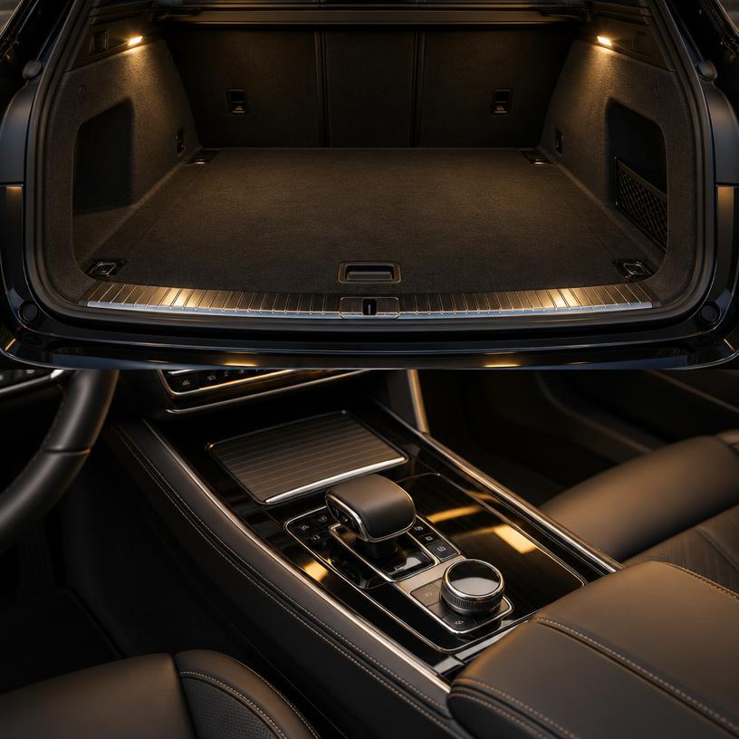 Vacuumed trunk and dust-free console
